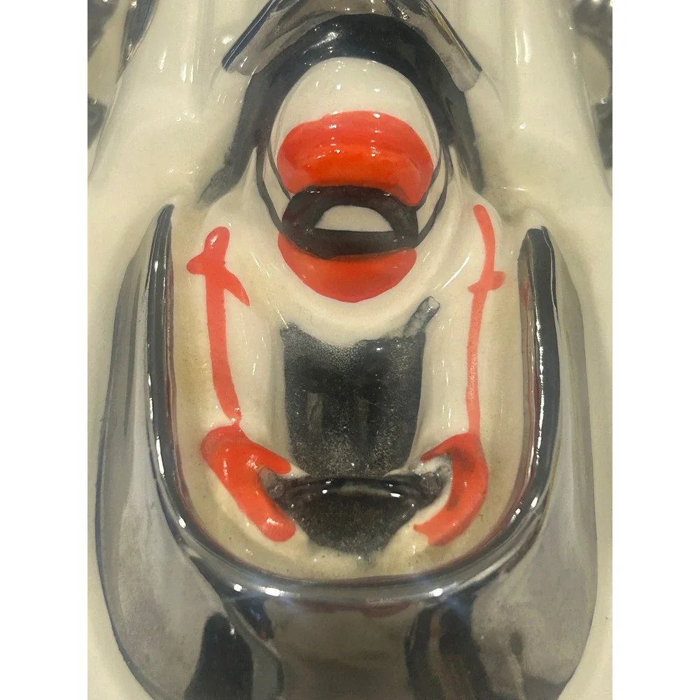 Vintage Heritage China Race Car Decanter Indy Style Number 21 Ceramic Cream Blue